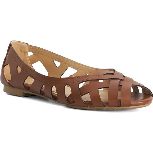 Dune London Womens Ladies Howell - Open Weave Ballet Flats - Tan