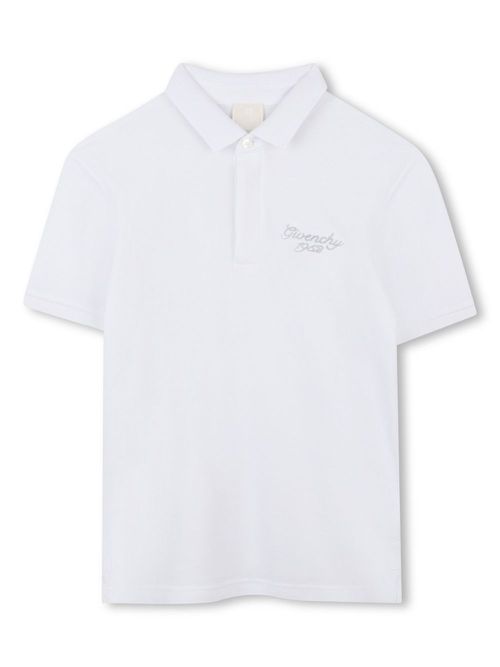 Logo-embroidered polo shirt - White