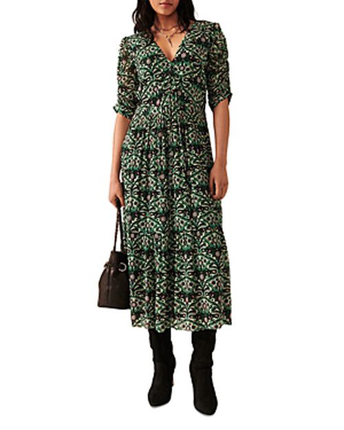 Fine Printed Midi Dress