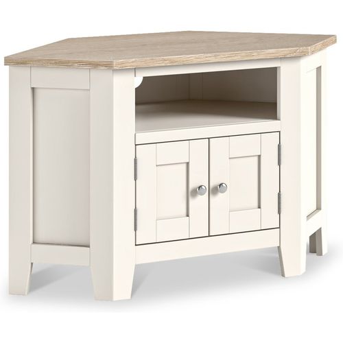 Bramley Coconut White Corner TV Unit for 47" Televisions | Roseland