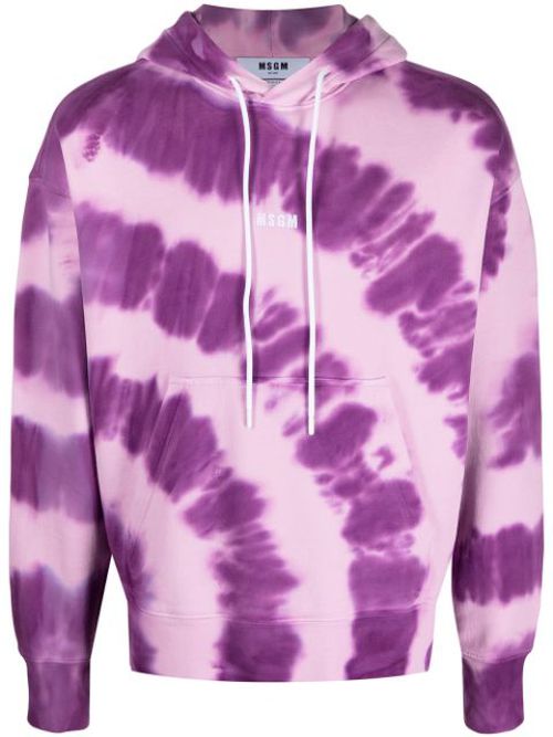 Logo-print tie-dye hoodie