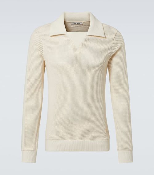 Wales Bonner Song cotton mesh polo shirt