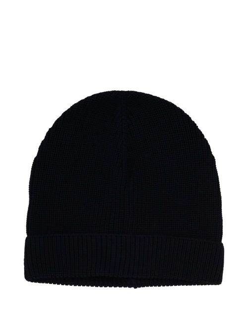 Virgin wool beanie hat - Black