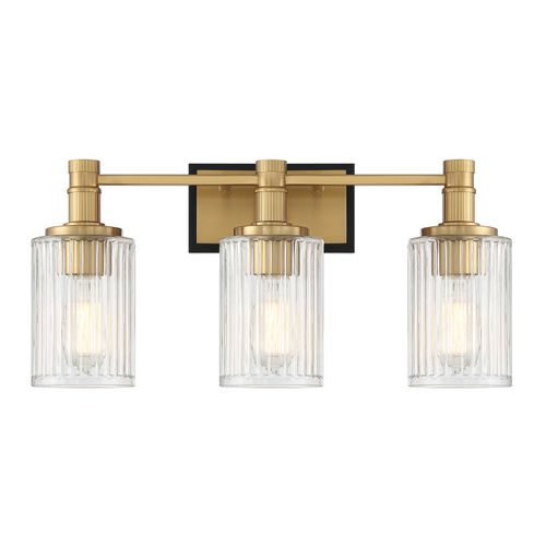 Concord 3-Light Bathroom Vanity Light in Matte Black with Warm Bra