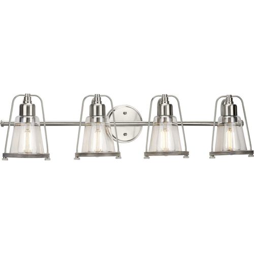 Brushed Nickel Four Light Bath Bracket from the Conway Collection