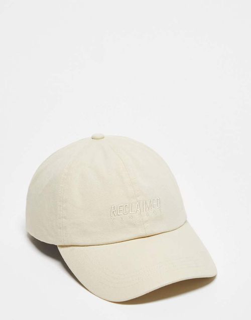 Reclaimed Vintage unisex logo cap in ecru-White