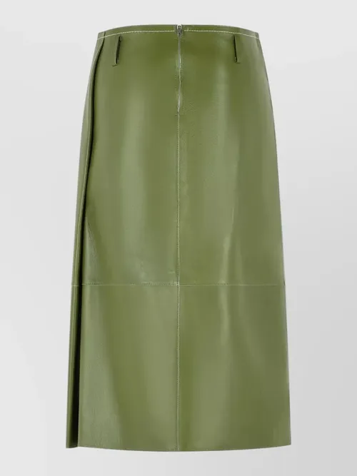 Marni - midi leather skirt asymmetric pocket design