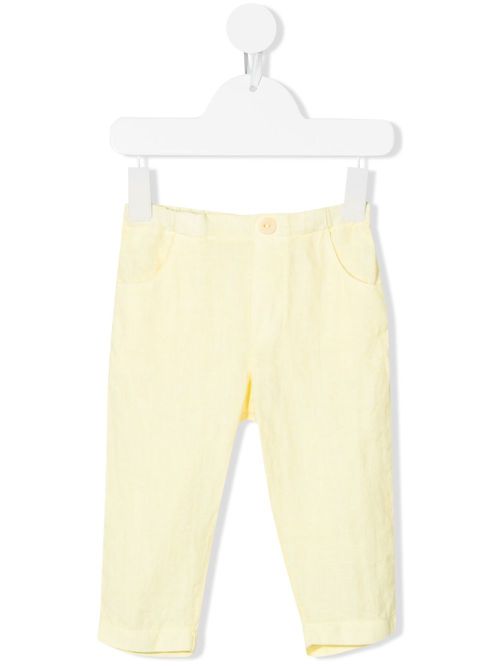 Straight-leg linen trousers - Yellow