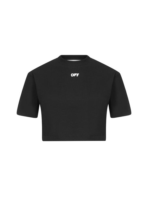 Cropped logo-print T-shirt