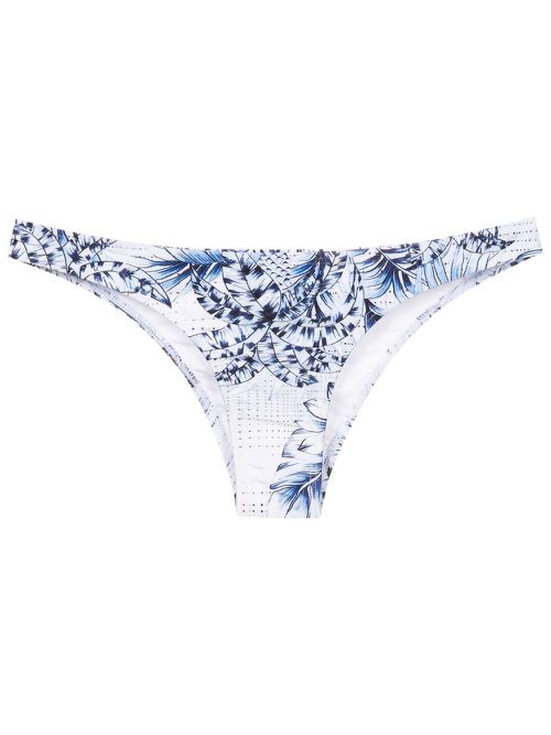 Palm-tree print bikini bottoms - Blue