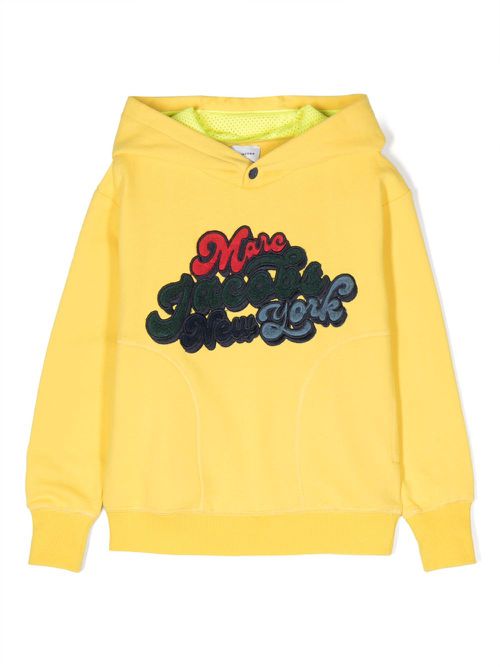 Logo-embroidered hoodie - Yellow