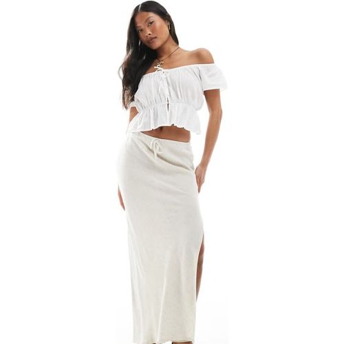 Miss Selfridge Petite Womens linen blend bias maxi skirt in stone