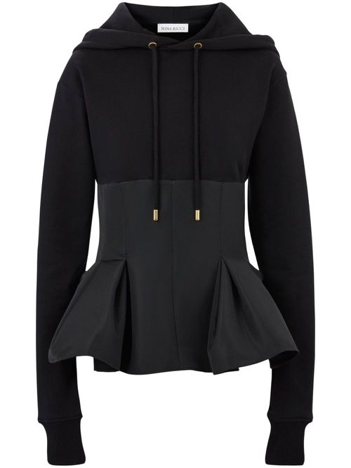 Peplum hoodie - Black