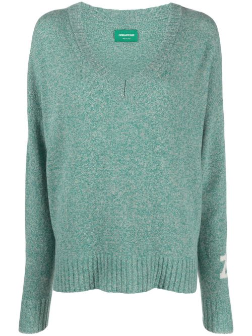 Rosy cashmere-blend jumper - Green