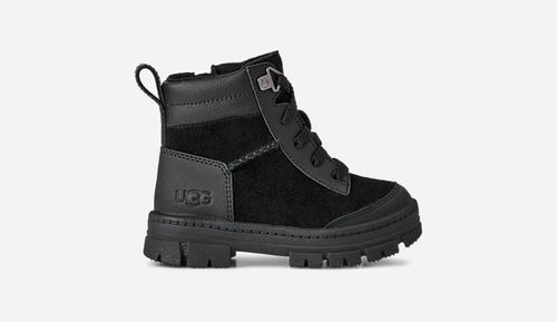 ® Kids' Ashton Weatherized Lace Up Suede Boots in Black
