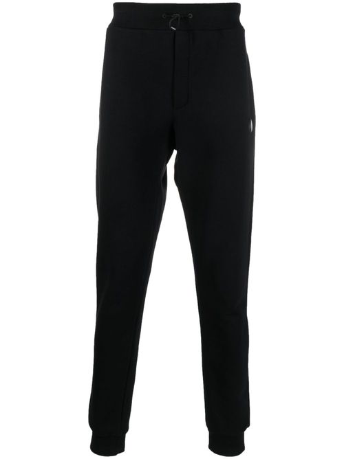 Logo-patch cotton track pants - Black