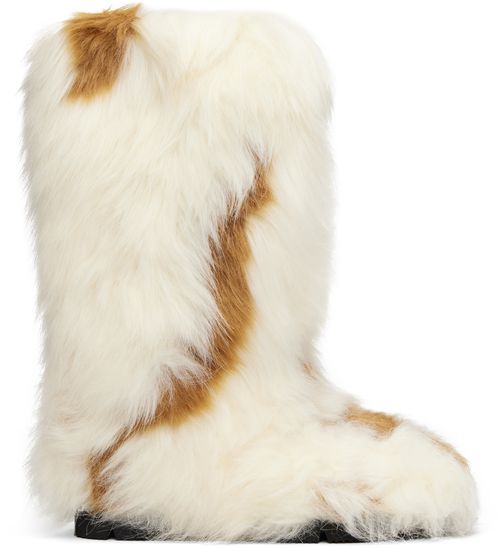 Beige & Brown Fofo Long Boots