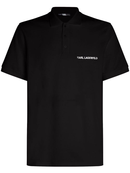 Logo-print organic-cotton polo shirt - 999