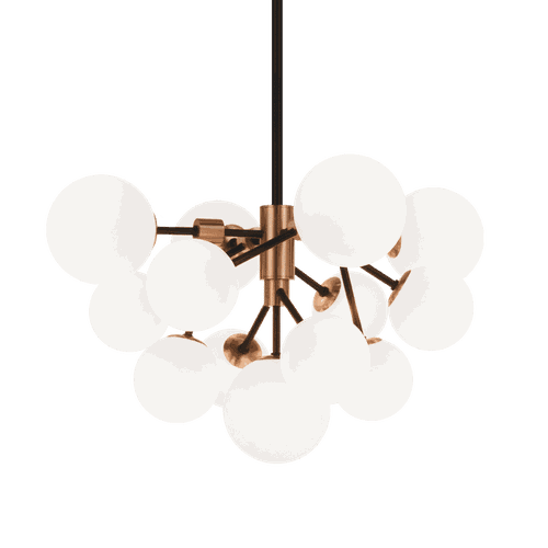 Aged Gold Brass LED Chandelier from the Novu Collection