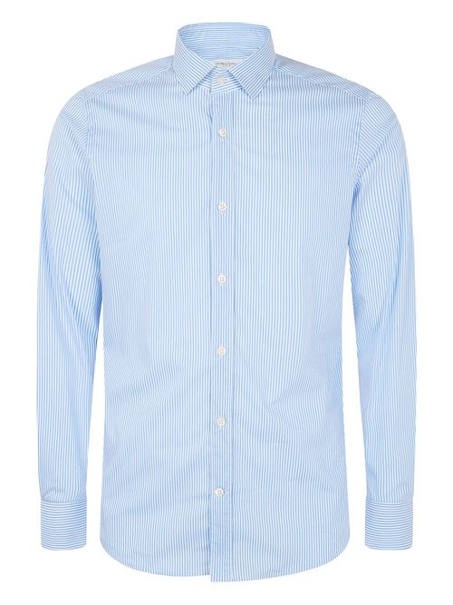 Striped button-up shirt - Blue