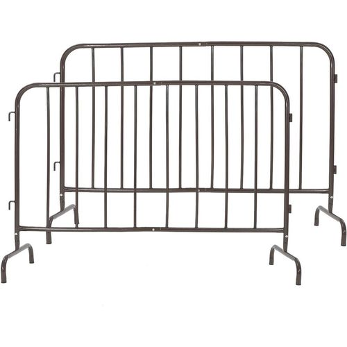Garvee 2 Pack Interlocking Steel Barricade Heavy-Duty Metal Barricade Rust-Proof Powder Coated Outdoor Crowd Contro