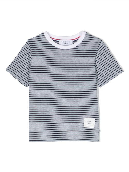 Short-sleeve striped jersey T-shirt - Blue
