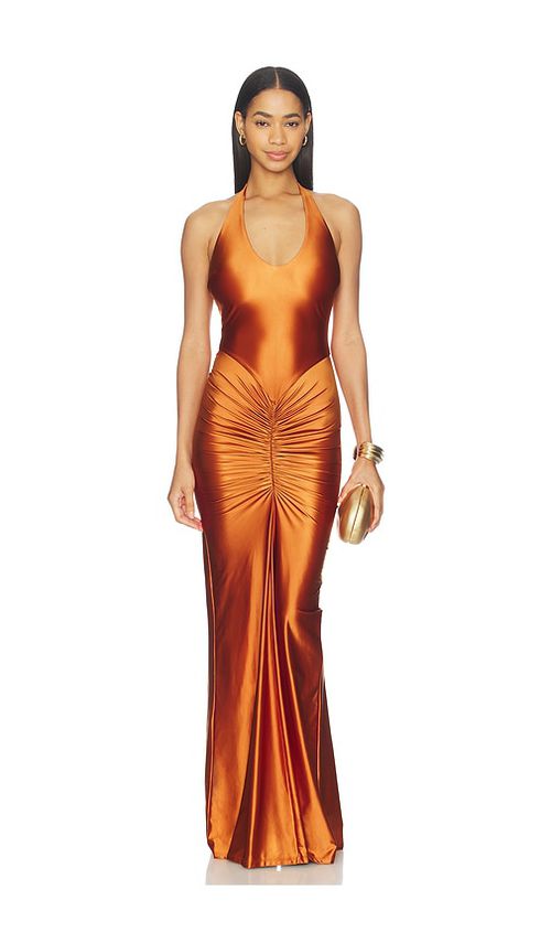 DELFI Joann Dress in Metallic Copper. - XS also in S