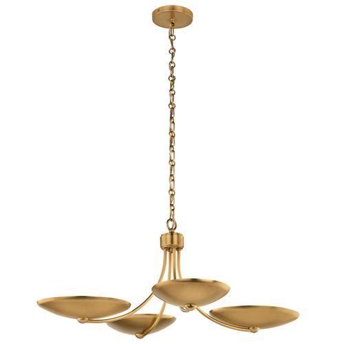 Lacquered Brass Chandelier Semi Flush from the Palmela Collection