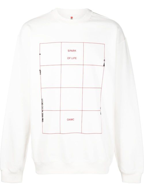 Graphic-print cotton sweatshirt - White