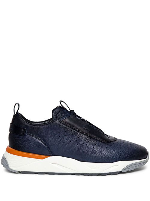 Perforated leather sneakers - Blue