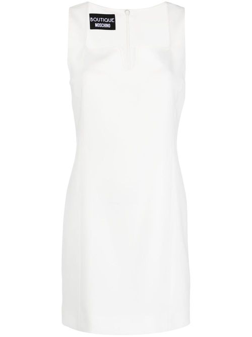 Square-neck sleeveless minidress - White