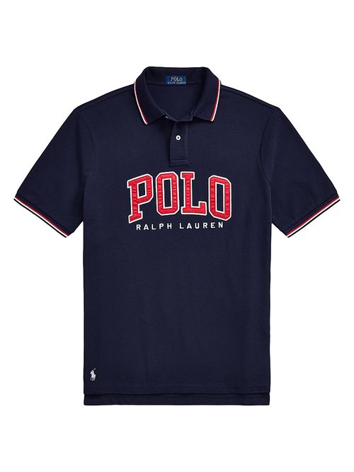 Men's Logo Mesh Custom-Slim-Fit Polo Shirt - Cruise Navy