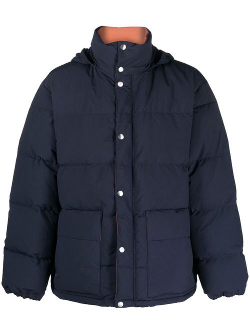 High-neck padded down jacket - Blue