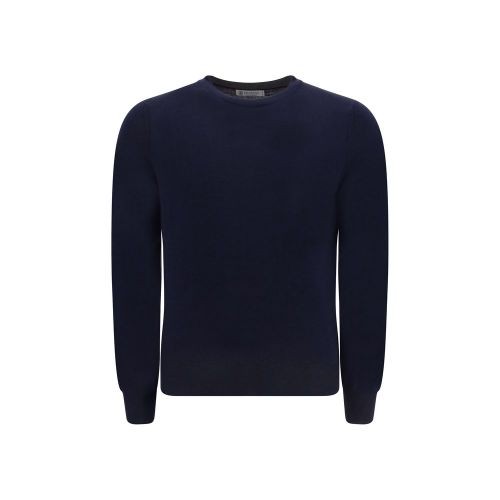 Virgin Wool Crew Neck Sweater — Navy