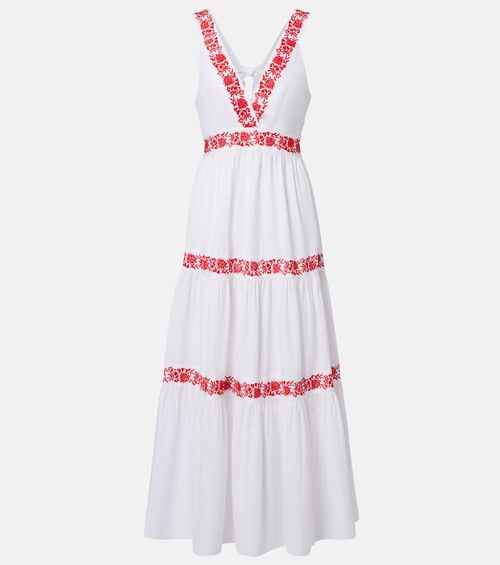 Petalia embroidered cotton maxi dress