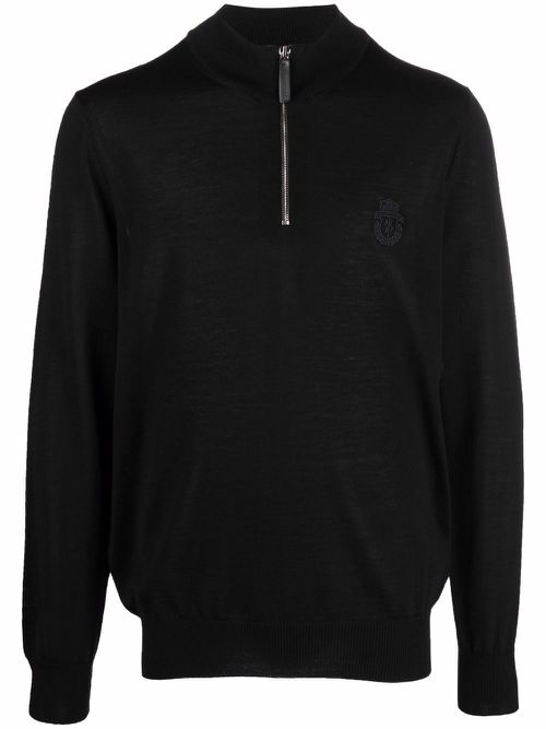 Pullover zip jumper - Black