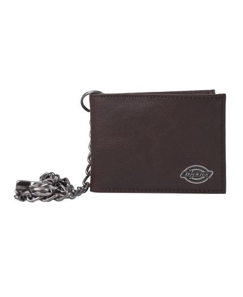 Security Leather Slimfold Men's Wallet with Chain - Brown