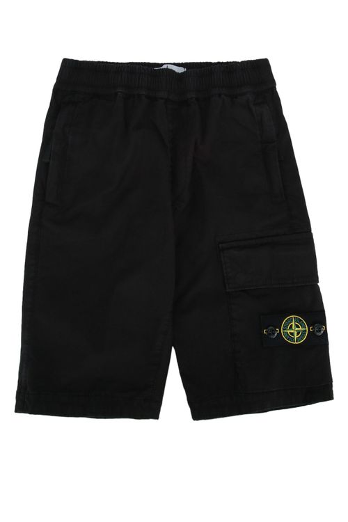 Compass-Patch Cargo Cargo Shorts — Black