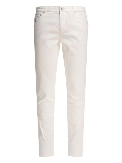 Brunello Cucinelli logo-patch trousers - White