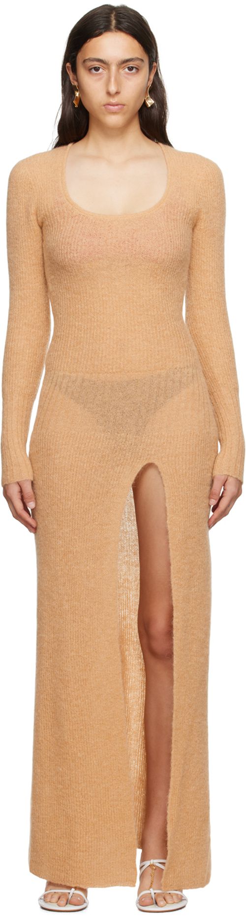 Jacquemus Beige Le Chouchou 'La Robe Dao' Maxi Dress