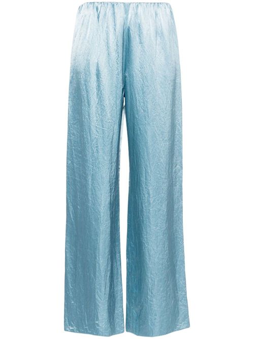Straight-leg satin trousers - Blue