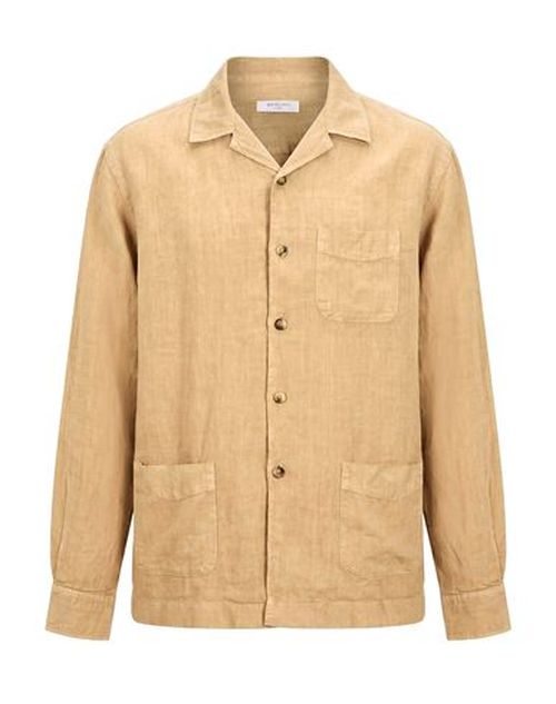Man Shirt Sand Size S Linen