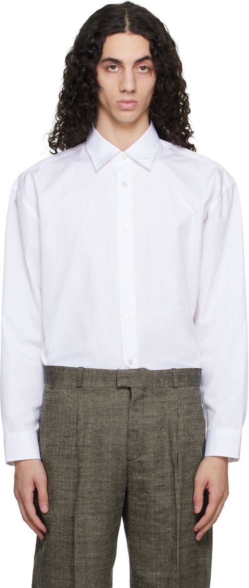 White Relaxed-Fit Cotton Poplin Shirt