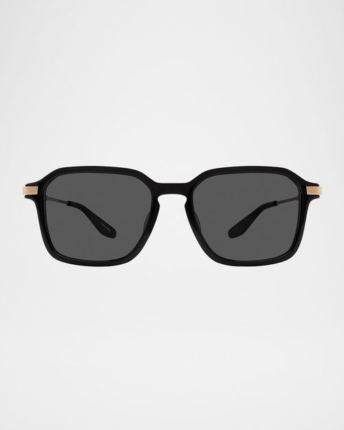Men's Delon Acetate and Titanium Rectangle Sunglasses