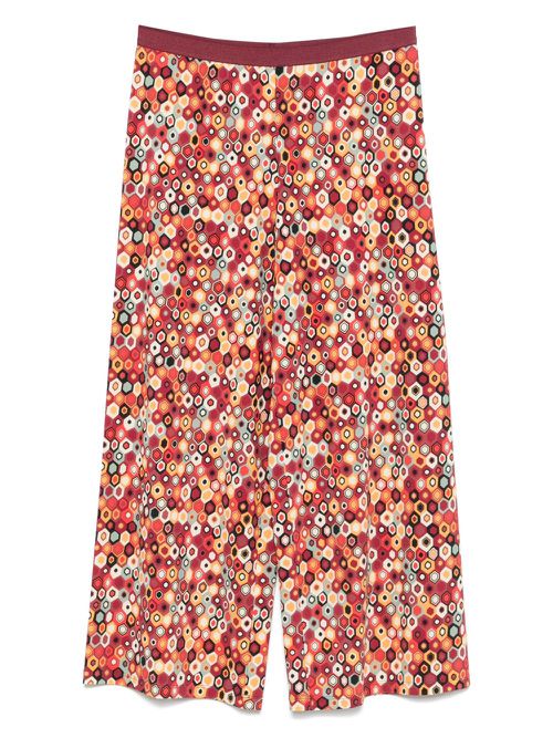 Geometric-print straight-leg trousers - Red