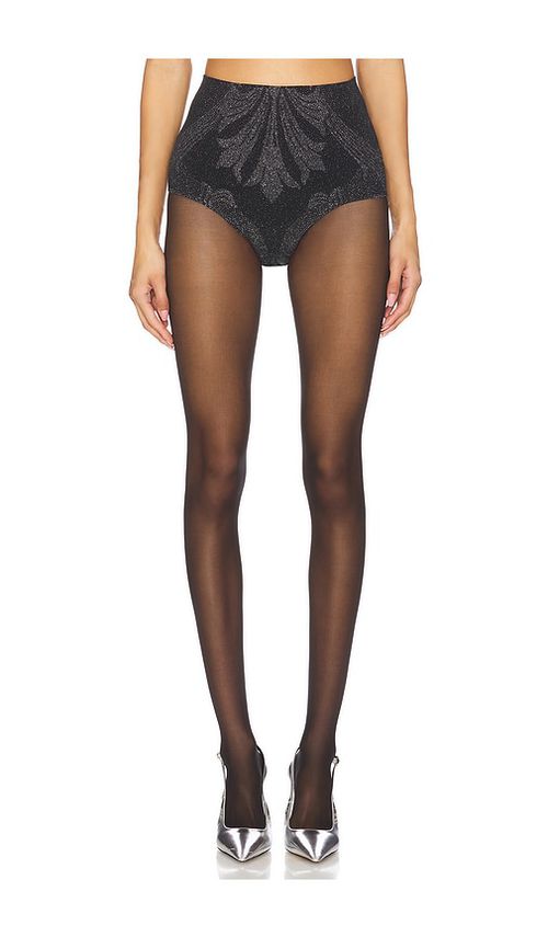 Wolford X Etro Metallic Jacquard Shorts in Metallic Silver.  S. Also in L