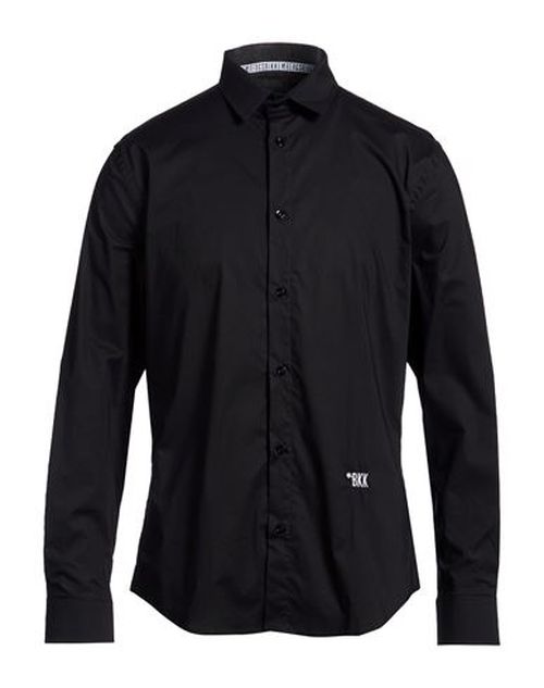 Man Shirt Black Size 16 Cotton, Elastic fibres