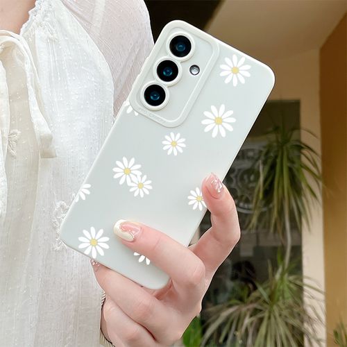 TEMU Fashionable Creative Soft Silicone Wild Chrysanthemum Pattern Phone Case For Galaxy S25 S24 S23 S22 Fe S21+ S20 A54 5g A53 A52 A52s A15 A