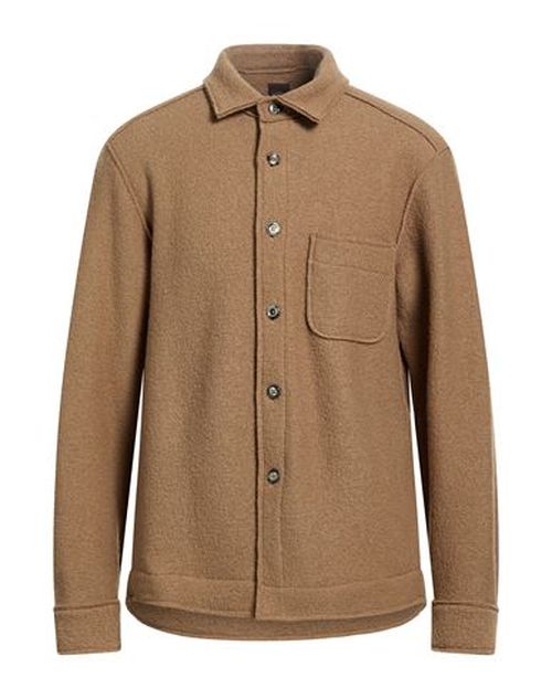 Man Shirt Camel Size XL Virgin Wool
