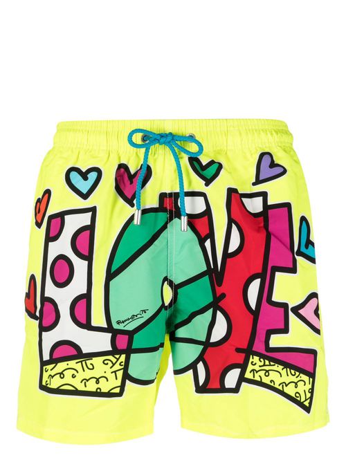 Graphic-print swim shorts - Yellow